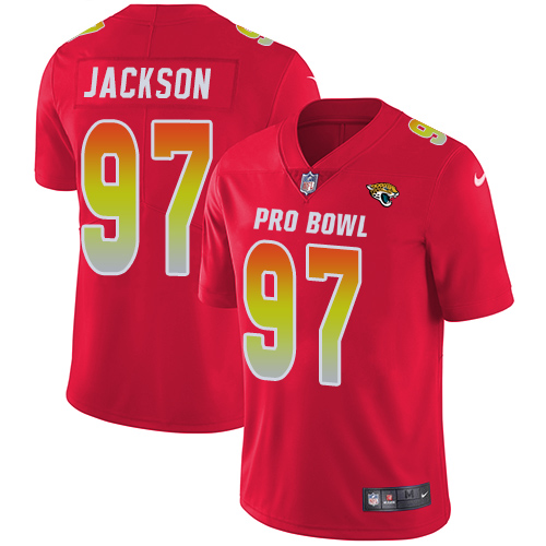 Nike Jaguars #97 Malik Jackson Red Men's Stitched NFL Limited AFC 2018 Pro Bowl Jersey
